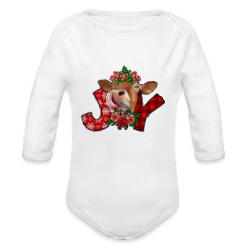 Joy - Organic Long Sleeve Baby Bodysuit - white - Front