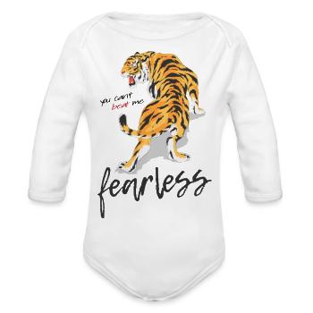 Fearless 70s - Organic Long Sleeve Baby Bodysuit - white - Front