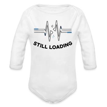 Still Loading Pulse Graphic - Organic Long Sleeve Baby Bodysuit - white - Front