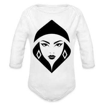 Cobra Queen – powerful, feminine, and commanding - Organic Long Sleeve Baby Bodysuit - white - Front