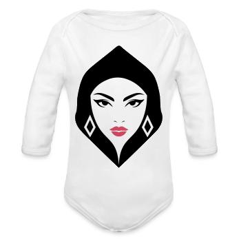 BW Woman Geometric Beauty That Commands Attention - Organic Long Sleeve Baby Bodysuit - white - Front