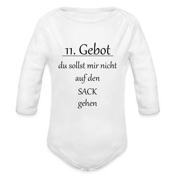Black Humor, 11th Commandment, Festival Concert - Organic Long Sleeve Baby Bodysuit - white - Front