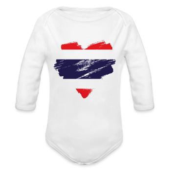 Thailand - Organic Long Sleeve Baby Bodysuit - white - Front