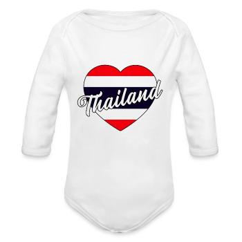 Thailand - Organic Long Sleeve Baby Bodysuit - white - Front