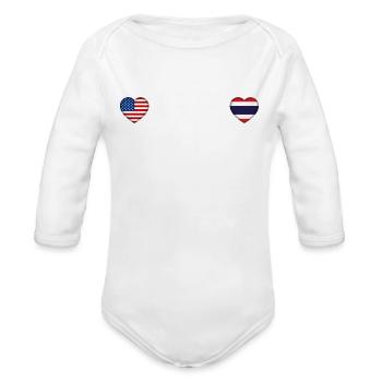 Thailand - Organic Long Sleeve Baby Bodysuit - white - Front