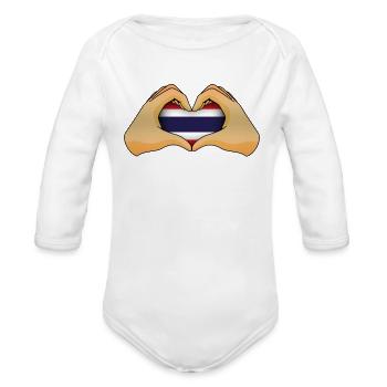 Thailand - Organic Long Sleeve Baby Bodysuit - white - Front