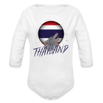 Thailand - Organic Long Sleeve Baby Bodysuit - white - Front