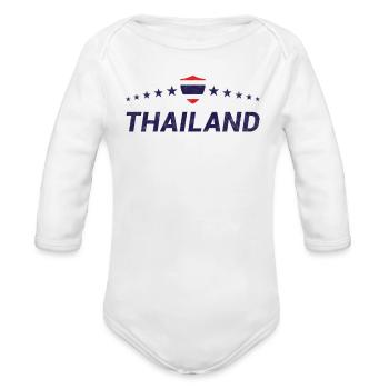 Thailand - Organic Long Sleeve Baby Bodysuit - white - Front