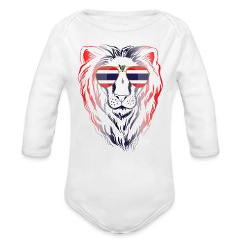 Thailand - Organic Long Sleeve Baby Bodysuit - white - Front