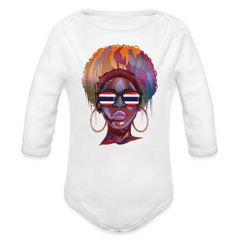 Thailand - Organic Long Sleeve Baby Bodysuit - white - Front