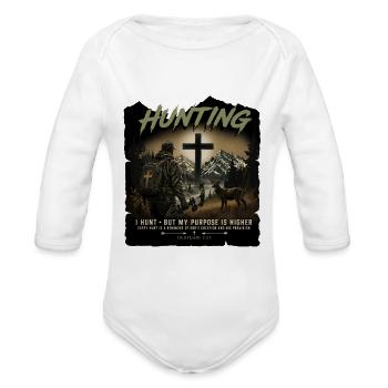 Christian Hunting Shirt Cross Hunter Faith - Organic Long Sleeve Baby Bodysuit - white - Front