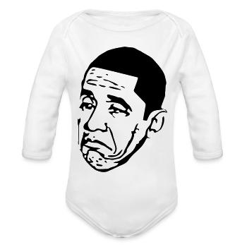 Obama Thinks Not Bad - Organic Long Sleeve Baby Bodysuit - white - Front