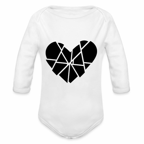 Heart Broken Shards Anti Valentine's Day - Organic Long Sleeve Baby Bodysuit