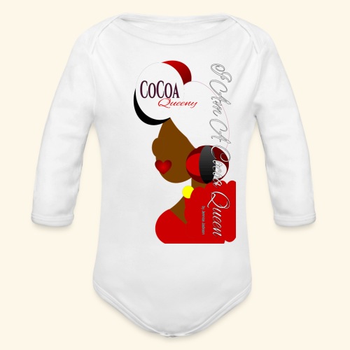 Cocoa Queen Head Tie Red - Organic Long Sleeve Baby Bodysuit