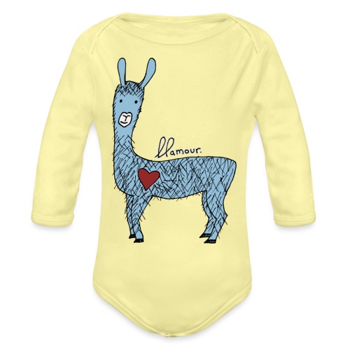 Cute llama - Organic Long Sleeve Baby Bodysuit