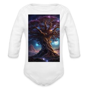 Tree of heaven - Organic Long Sleeve Baby Bodysuit - white - Front