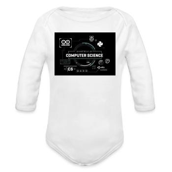 CS Department Tech Circuit Montage - Organic Long Sleeve Baby Bodysuit - white - Front