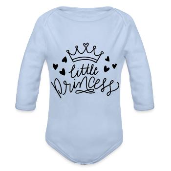 LITTLE PRINCESS - Organic Long Sleeve Baby Bodysuit - sky - Front