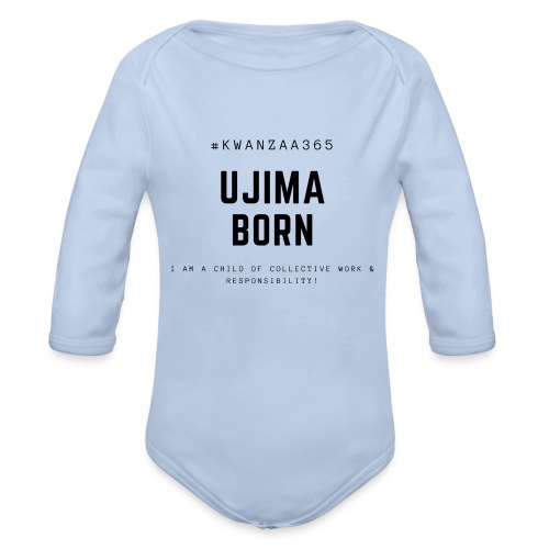 ujima born shirt - Organic Long Sleeve Baby Bodysuit