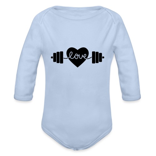 Power Lifting Love - Organic Long Sleeve Baby Bodysuit