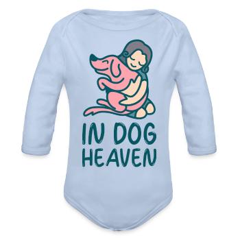 DOG HEAVEN - Organic Long Sleeve Baby Bodysuit - sky - Front