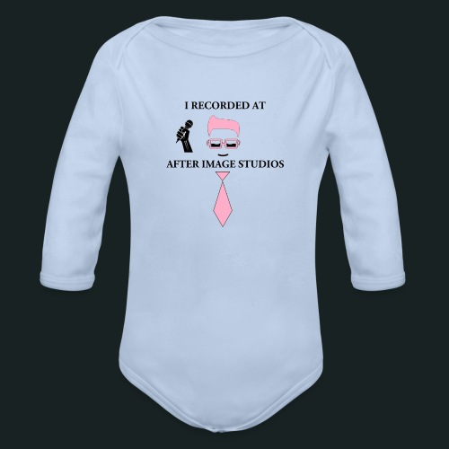 I Recorded At After Image Studios pink tie - Organic Long Sleeve Baby Bodysuit