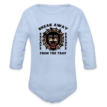 Break Away From The Trap - Organic Long Sleeve Baby Bodysuit - sky - Front