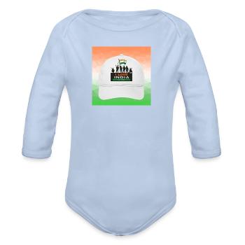 images - Organic Long Sleeve Baby Bodysuit - sky - Front