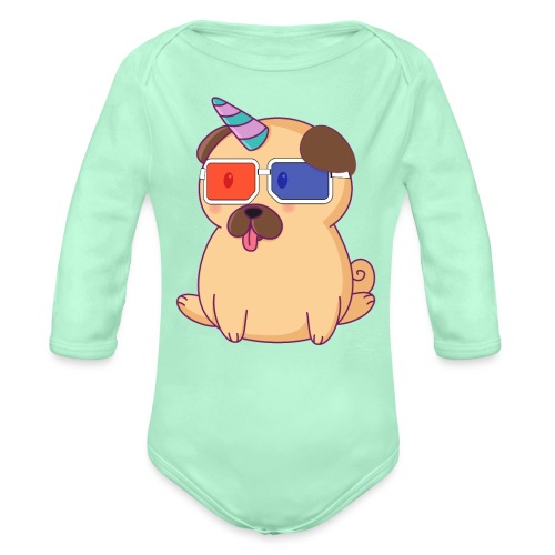 Dog with 3D glasses doing Vision Therapy! - Organic Long Sleeve Baby Bodysuit