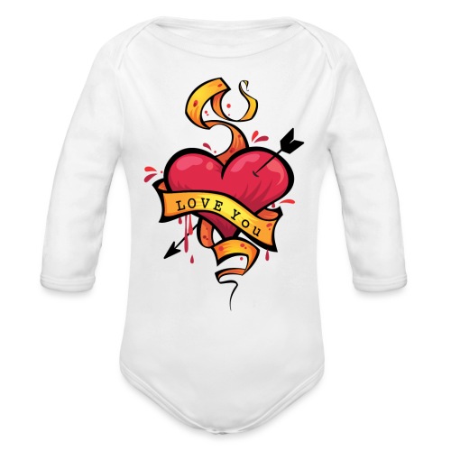 Bleeding Love - Organic Long Sleeve Baby Bodysuit