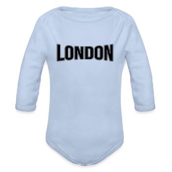 London - Organic Long Sleeve Baby Bodysuit - sky - Front