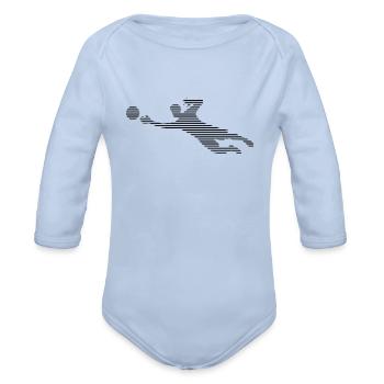 Goalkeeper - Organic Long Sleeve Baby Bodysuit - sky - Front