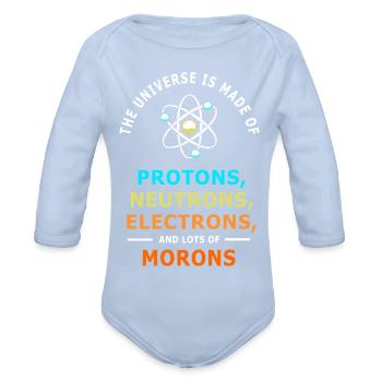 Quantum Physics Science Nerd Scientist - Organic Long Sleeve Baby Bodysuit - sky - Front