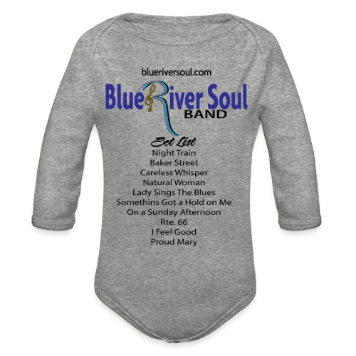 Blue River Soul and set list t-shirt Night Train - Organic Long Sleeve Baby Bodysuit