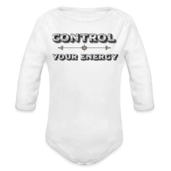 Command Your Inner Power Motivational Design - Organic Long Sleeve Baby Bodysuit -  - Front