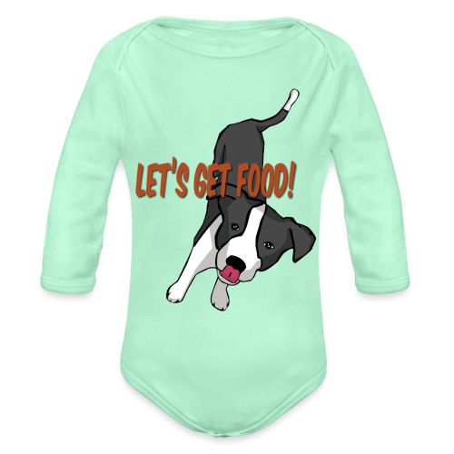 Foodie Dog Border Collie - Organic Long Sleeve Baby Bodysuit