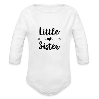 Little Sister - Organic Long Sleeve Baby Bodysuit - heather grey - Front