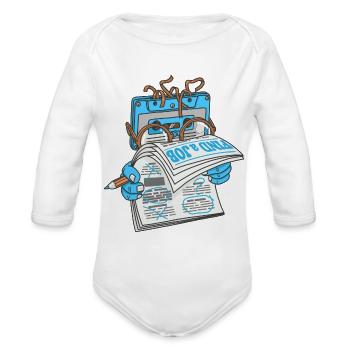 Find A Job - Organic Long Sleeve Baby Bodysuit - heather grey - Front