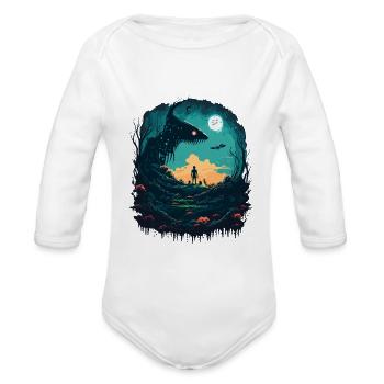 trending - Organic Long Sleeve Baby Bodysuit - heather grey - Front