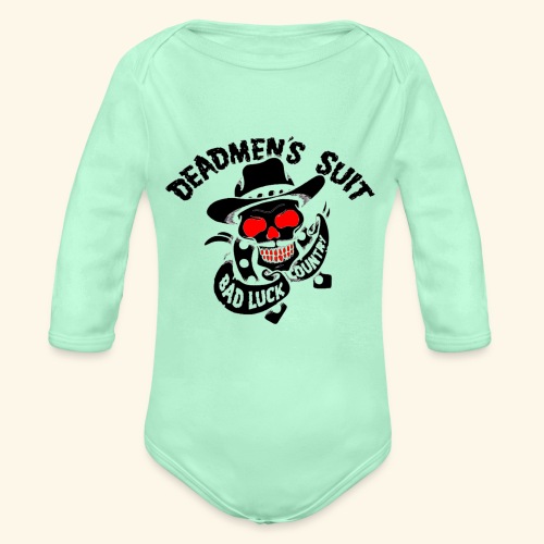 Deadmen's Suit Bad Luck#Skull - Organic Long Sleeve Baby Bodysuit