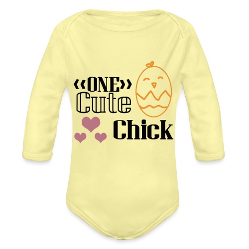 A cute chick 5484756 - Organic Long Sleeve Baby Bodysuit