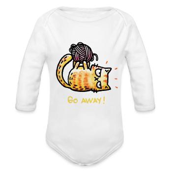 Go Away Rigth Meow - Organic Long Sleeve Baby Bodysuit -  - Front