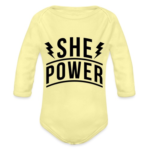 She Power - Organic Long Sleeve Baby Bodysuit