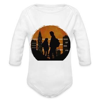 the last - Organic Long Sleeve Baby Bodysuit - heather grey - Front