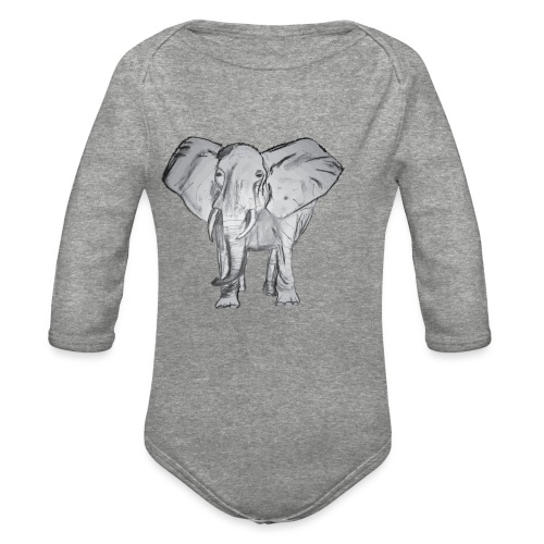 Big Elephant - Organic Long Sleeve Baby Bodysuit