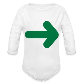 Arrow - Organic Long Sleeve Baby Bodysuit - heather grey - Front