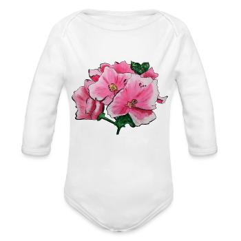 Pretty Petals - Organic Long Sleeve Baby Bodysuit -  - Front