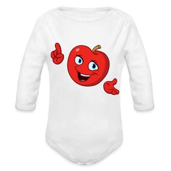 Apple Making A Point - Organic Long Sleeve Baby Bodysuit -  - Front