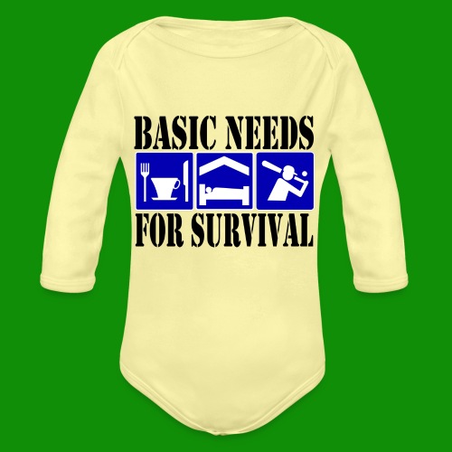 Softball/Baseball Basic Needs - Organic Long Sleeve Baby Bodysuit