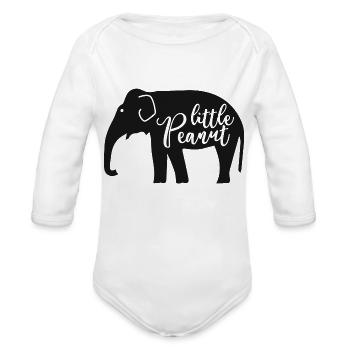 LITTLE PEANUT - Organic Long Sleeve Baby Bodysuit - heather grey - Front
